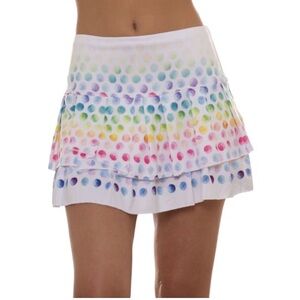 Lucky in Love Multicolor Polka Dot Fade Tennis Tiered Skort